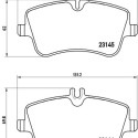 Jogo de 4 pastilhas de travao com lado de instalacao direccional Brake Pads